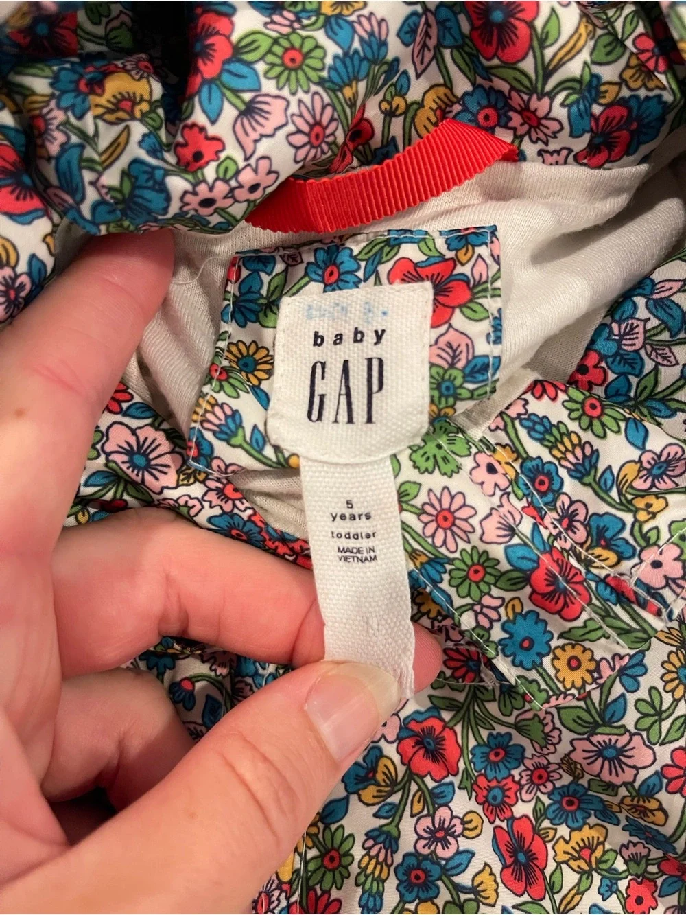 Baby GAP Ditzy Floral Hooded Windbreaker Jacket Multicolor Flowers 5T 2017 Vtg